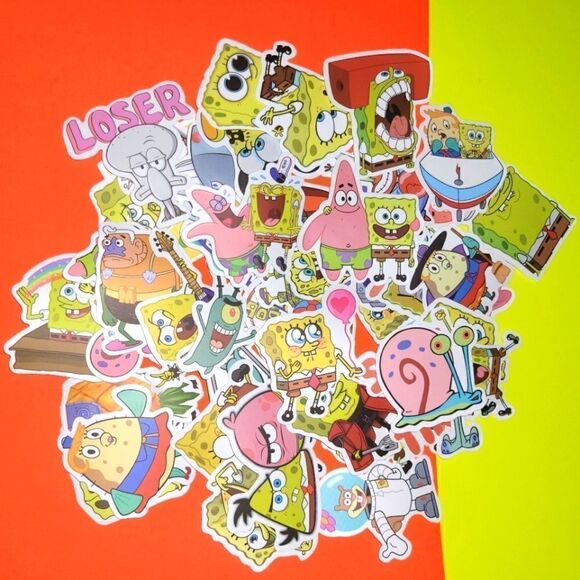 Brand new 50pcs waterproof SpongeBob stickers - Picture 1 of 1